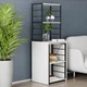 Стол-тумба трансформер Смарт 3/2 с этажеркой Ferrum-decor 1430x1450x600 Черный металл ДСП Белое 16 мм (FRD-105116) - изображение 1