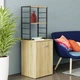 Стол-тумба трансформер Смарт 4/2 с этажеркой Ferrum-decor 1430x1450x600 Черный металл ДСП Дуб Сонома 16 мм (FRD-105133) - изображение 1