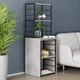 Стол-тумба трансформер Смарт 3/1 с этажеркой Ferrum-decor 1430x1450x500 Черный металл ДСП Бетон 16 мм (FRD-105115) - изображение 1
