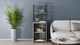 Стол-тумба трансформер Смарт 3/1 с этажеркой Ferrum-decor 1430x1450x500 Черный металл ДСП Бетон 16 мм (FRD-105115) - изображение 8