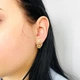 Золотые серьги "Листочки" с фианитами С650 - изображение 6
