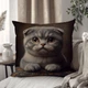 Подушка плюшевая смешная с приколом с Котом от WONKEY 33×33 см, 3D принт / 1306133UA - изображение 1