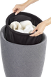 Kosz-pufa na pranie Wenko Candy 2 w 1 szary 20 l (4008838163566) - obraz 3