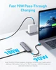 USB-хаб Anker USB-C Hub 5 in 1, 2xUSB-A 2.0, 1xUSB-A 3.0, USB-C PD 90Вт, HDMI 4K@30Гц, 0.25м, grey (A8357) - зображення 3