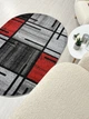 Ковер с невысоким ворсом Espresso 0.5х0.8 м. Овал Gray/Red 02239A - изображение 4