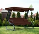 Садова качалка гойдалка-диван Fregat Relax Plus 3-х місна розкладна Коричнева - зображення 6