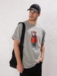 Футболка хлопковая длинная мужская Trendyol TMNSS25TS00158 S Gray (8684737398375) - изображение 1