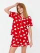 Пижама (рубашка + шорты) женская хлопковая Trendyol THMSS21PT1200 S Red (8683049360179) - изображение 2