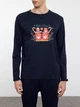 Піжама (лонгслів + штани) чоловіча бавовняна Trendyol TMNAW25PT00046 XL Navy Blue (8683050490100) - зображення 3