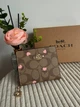Гаманець Coach Snap Wallet In Signature Canvas рожевий бежевий натуральна шкіра + подарункове пакування - изображение 2