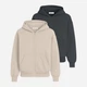 Набор толстовок на молнии с капюшоном женских Ray Premium Loose U0409W-Cream-Dark Grey XS 2 шт Бежевый/Темно-серый (RAY2000000046259) - изображение 1