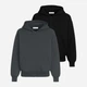 Набор толстовок на молнии с капюшоном женских Ray Premium Loose U0409W-Dark Grey-Black L 2 шт Темно-серый/Черный (RAY2000000046709) - изображение 1