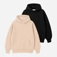 Набор худи теплых оверсайз женских Ray Oversize U0404W-Cream-Black S/M 2 Бежевый/Черный (RAY2000000045153) - изображение 1