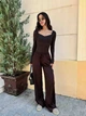 Жіночий базовий боді з розрізом для пальців Uaclothes 42-44 Коричневий (like34717-151371349) - зображення 1