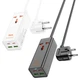 Зарядне GaN HOCO AC10A Barry GaN PD65W QC3.0 2*USB 2*Typec-C, універсальна розетка AC EU/UK/US, кабель 1.5м - зображення 4