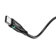 Кабель HOCO U93 USB to Type-C Shadow 3A 1,2m LED індикатор Black - зображення 1