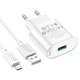 Зарядне Hoco C109A 1USB 3А 18W QC3.0 кабель Micro White - изображение 2