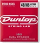 Струны для бас-гитары Dunlop DBHYN45105 Dual Dynamic Layered Twin Alloy Hybrid Wound Nickel Bass Strings 45-105 - изображение 1