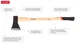 Топор, 1600 г, ручка пекан INTERTOOL HT-0271 - изображение 6