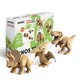 3D Пазл Картонный Cartonic Три Динозавра Dinos Trio 312 деталей - изображение 1