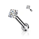 Сережка лабрет зі сталі Spikes LSI037-16084-C для пірсингу губ, носа, вуха (Колір каменю: Прозорий, 8мм) - зображення 3