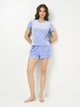 Женская велюровая пижама FS Juicy Футболка + Шорты L Lilac (7632) - изображение 1