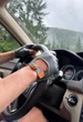 Мужские кожаные автомобильные перчатки Fiorgini Premium fingerless Размер 8,5 (M) Серый цвет кожии с оранжевым акцентом (22171) - изображение 1