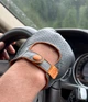 Мужские кожаные автомобильные перчатки Fiorgini Premium fingerless Размер 8 (S) Серый цвет кожии с оранжевым акцентом (22171) - изображение 7