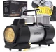Портативный автомобильный компрессор Kraft&Dele KD1468 (12В/230В, 150 PSI) с LED-фонариком - изображение 1