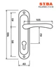 Ручка на планке под цилиндр (62 мм) SIBA PALERMO, полированная латунь (Z14 3K 01 01) - изображение 2