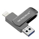 USB Флешка металева 2в1 256ГБ USB-Lightning Microdrive для Apple iPhone, iPad, комп'ютера чорна - изображение 2