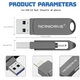USB Флешка металева 2в1 256ГБ USB-Lightning Microdrive для Apple iPhone, iPad, комп'ютера чорна - изображение 5
