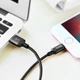 Кабель HOCO X14 USB to iP 2A, 1m, nylon, aluminum connectors, Black (6957531062820) - изображение 10