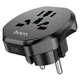 Сетевого зарядного пристрою HOCO AC6 Unimpeded universal conversion plug Black (6931474791511) - зображення 2