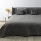 Покривало півтораспальне 150×210 ТЕП VELOUR сіре, ромб круглий, велюр, стьобане - зображення 1