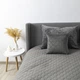 Покривало півтораспальне 150×210 ТЕП VELOUR сіре, ромб круглий, велюр, стьобане - зображення 5