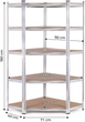 Стелаж металевий кутовий ModernHome by Multistore G9040C 180 x 90 x 40 см Срібний (5905817006717) - зображення 9