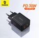 Зарядное сетевое устройство 30W Baseus Cube Type-C+USB с функцией быстрой зарядки QC3.0+PD3.0 |P10111404113-00| Black - изображение 1
