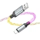Кабель HOCO U112 Shine charging data cable USB to Lightning 1m 2.4A Grey (6931474788801) - изображение 4