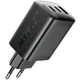 Быстрое зарядное устройство 67Вт с технологией GaN и Power Delivery, 2xUSB-C, 1xUSB-A, черный - изображение 3
