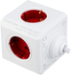 Rozgałęźnik sieciowy Allocacoc PowerCube Extended 2x USB, 4x type E (FR) 1.5 m Red (2402RD/FREUPC) - obraz 2