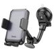 Автотримач для телефону HOCO H27 Rock push-type car holder(center console) Black gray (6942007608923) - зображення 1