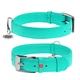 Кожаный ошейник для собак WAUDOG Glamour с QR паспортом без украшений XL Ш 35 мм 46-60 см Mint (332213) - изображение 1