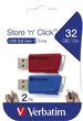 Pendrive USB Verbatim Store 'n' Click 2x32GB USB 3.2 Gen1 Czerwony/Niebieski (23942493082) - obraz 5