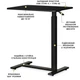Приставний мобільний столик із регулюванням висоти Hommex Mobidesk USB Black (TH-010 Black) - зображення 2