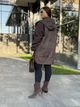 Жіноча стьобана куртка-кардиган з капюшоном Uaclothes 64/66 Коричневий (like34728-1514713144) - изображение 4