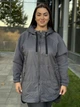 Жіноча стьобана куртка-кардиган з капюшоном Uaclothes 60/62 Графітовий (like34850-1527013118) - изображение 3