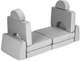 Sofa modułowa EcoToys dla dzieci duża 2-osobowa DIY 10 miękkich poduch Szara (5905817003709) - obraz 2