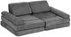 Sofa modułowa EcoToys dla dzieci duża 2-osobowa DIY 10 miękkich poduch tkanina szenilowa Szara (5905817007530) - obraz 1