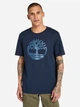 Футболка хлопковая длинная мужская Timberland TB0A2C2RZ02 3XL Темно-синяя с принтом (194902948864) - изображение 1